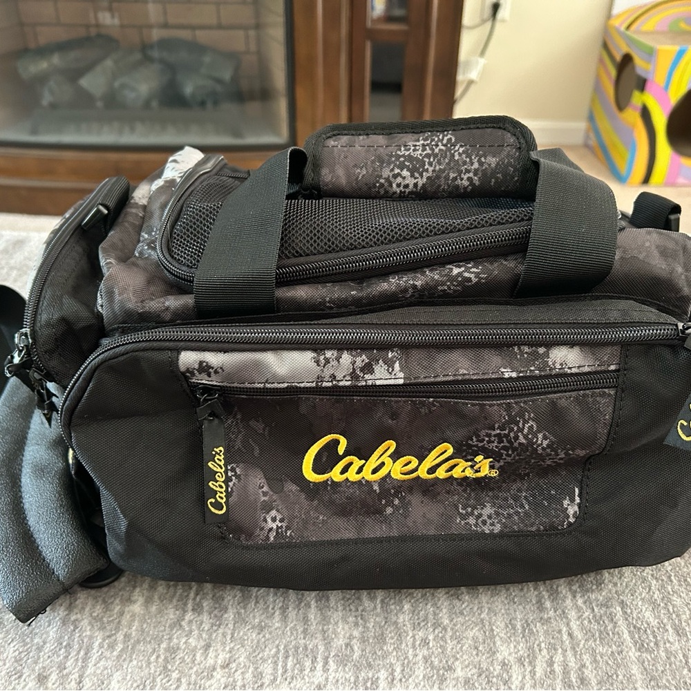 Cabela's Black and Gray Duffel Bag with Durable Design
